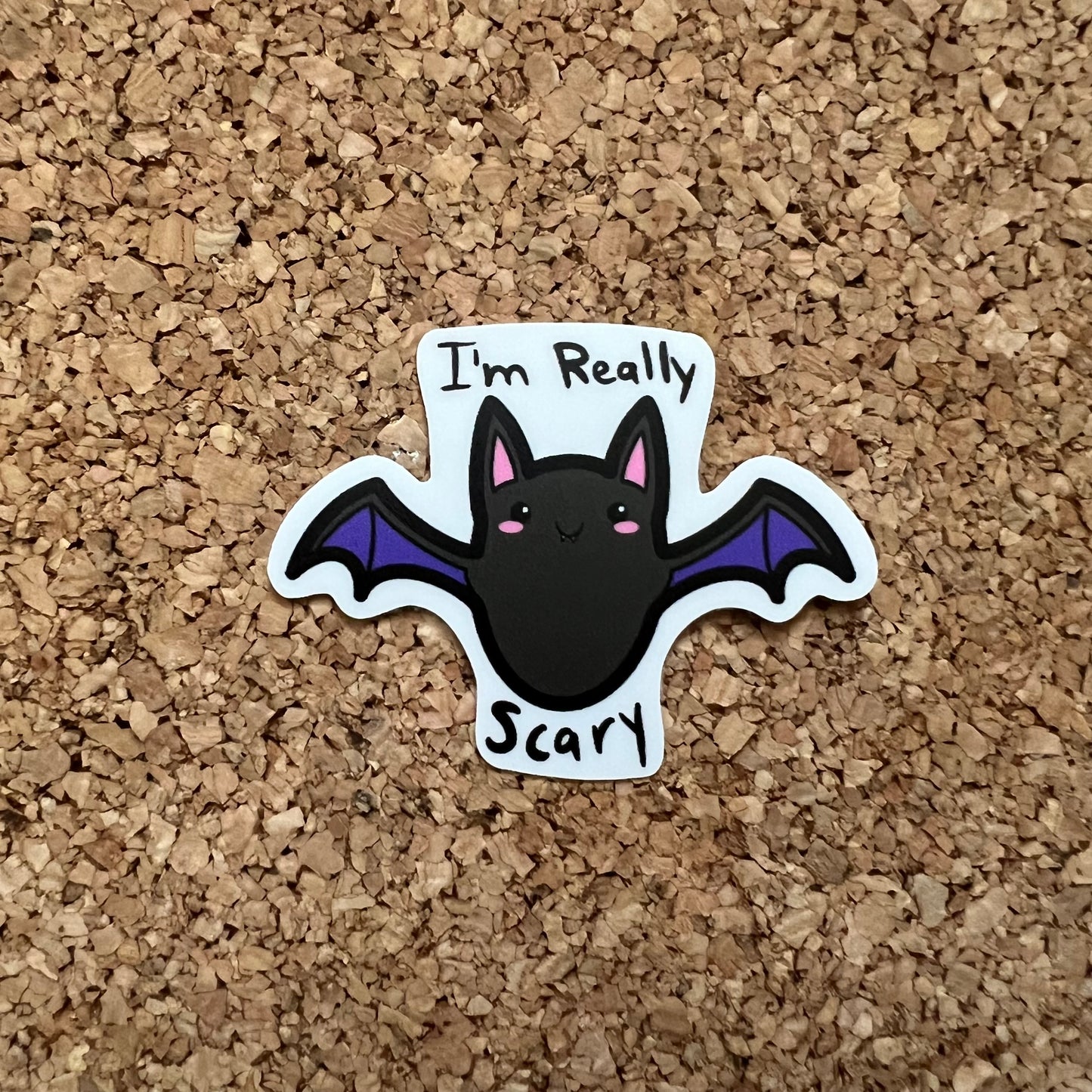 Kawaii Bat I’m Really Scary Halloween Sticker