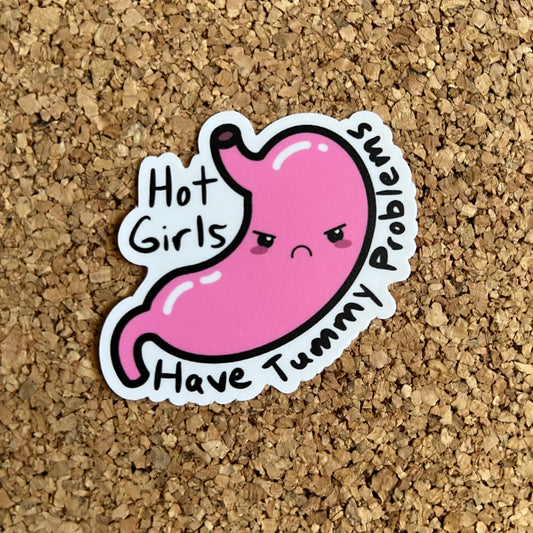 Hot Girls Have Tummy Problems Kawaii Stomach Sticker