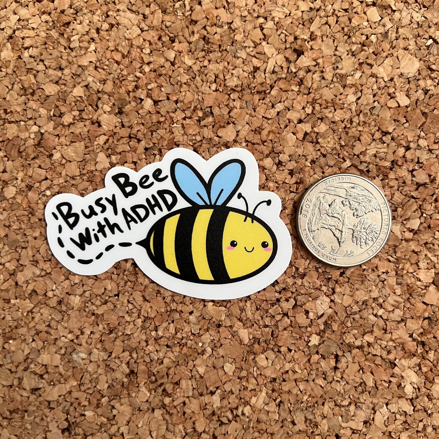 Busy Bee With ADHD Kawaii Bee Sticker