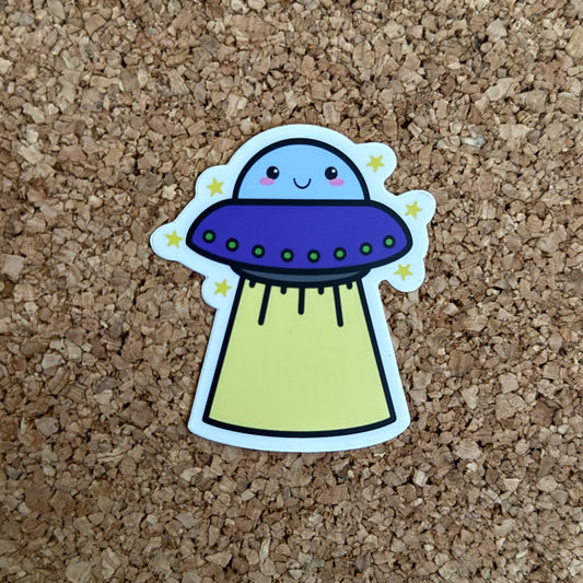 Kawaii UFO Alien Sticker