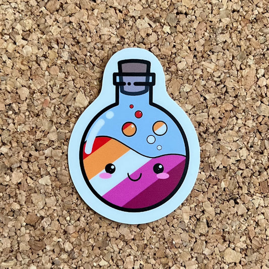 Kawaii Lesbian Pride Potion LGBTQ+ Sticker