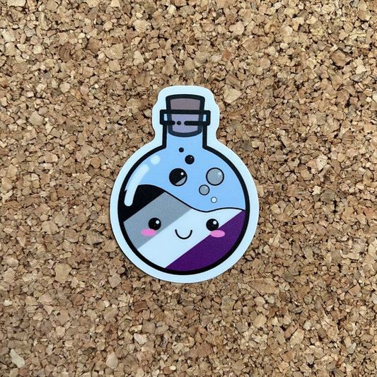 Kawaii Asexual Pride Potion Sticker LGBTQ+ Ace Pride