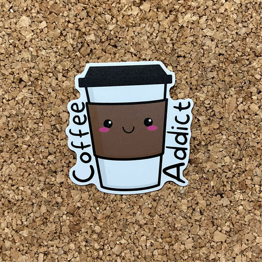 Coffee Addict Kawaii Coffee Cup Sticker