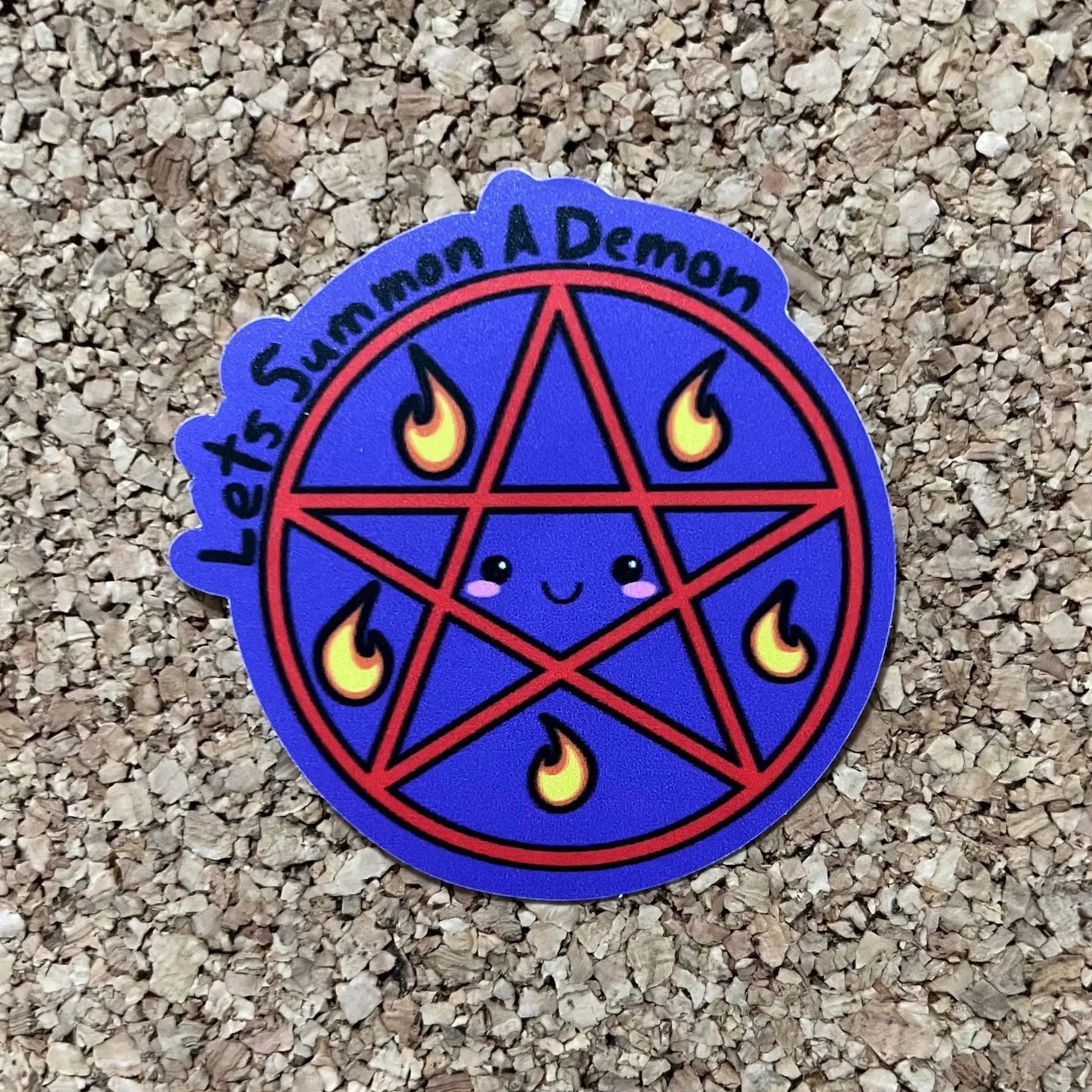 Lets Summon A Demon Funny Occult Pentagram Sticker