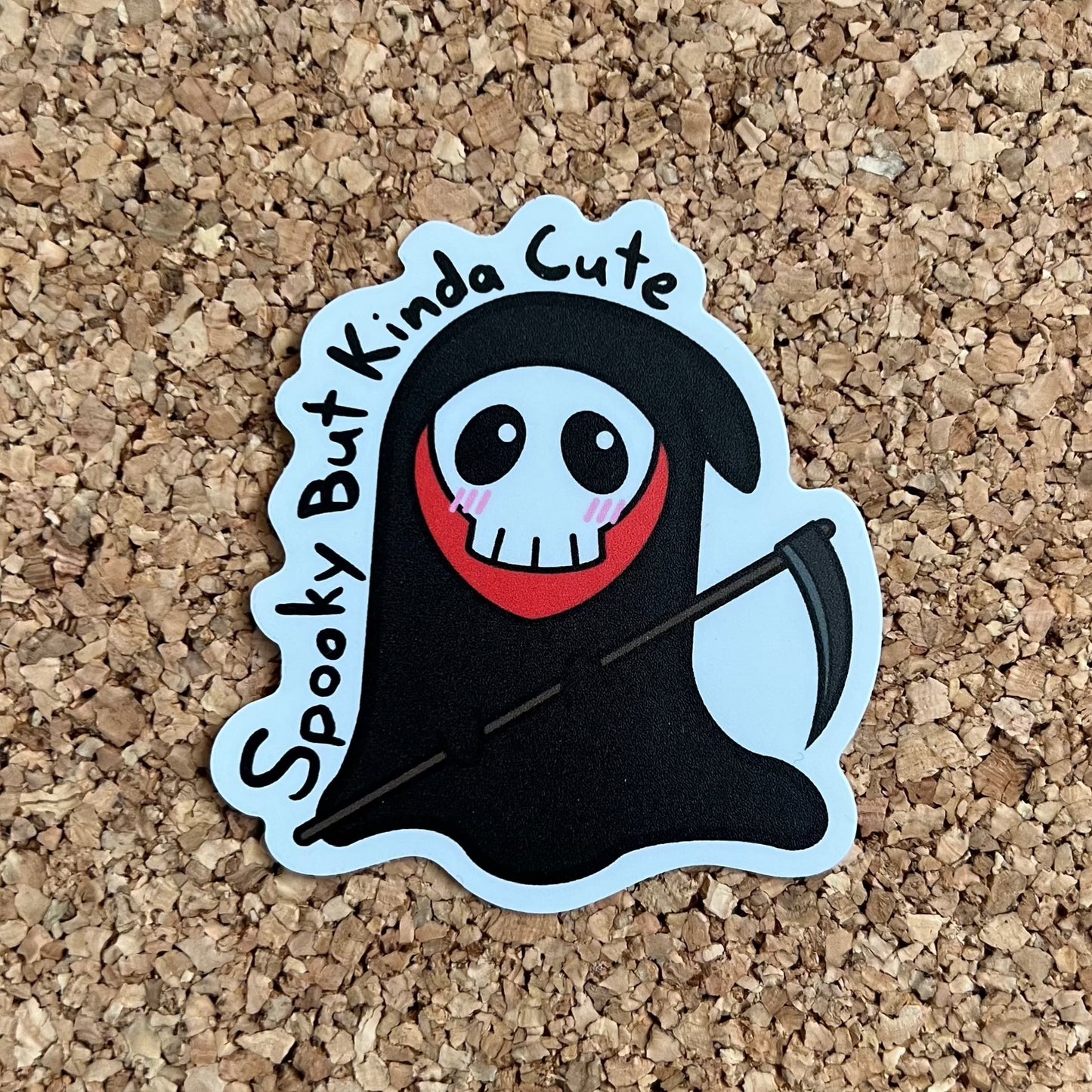 Spooky But Kinda Cute Kawaii Grim Reaper Sticker