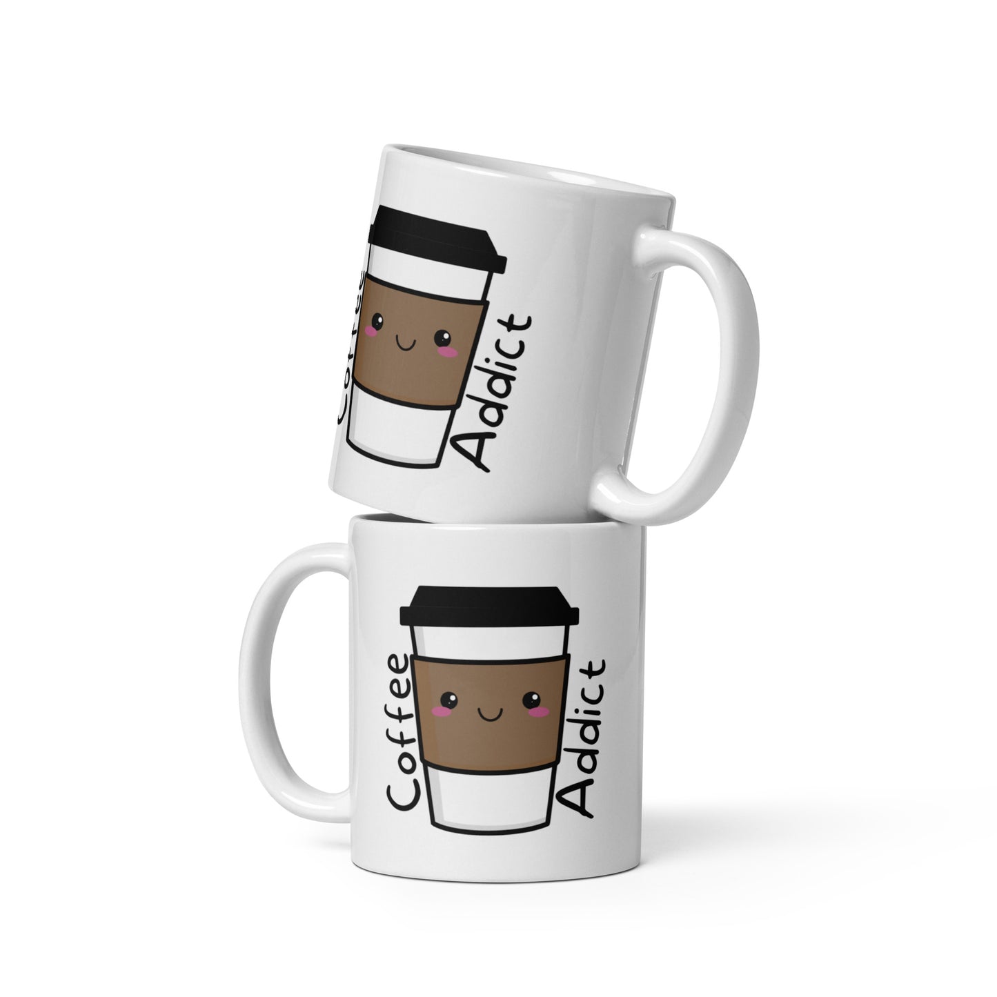 Coffee Addict White glossy mug