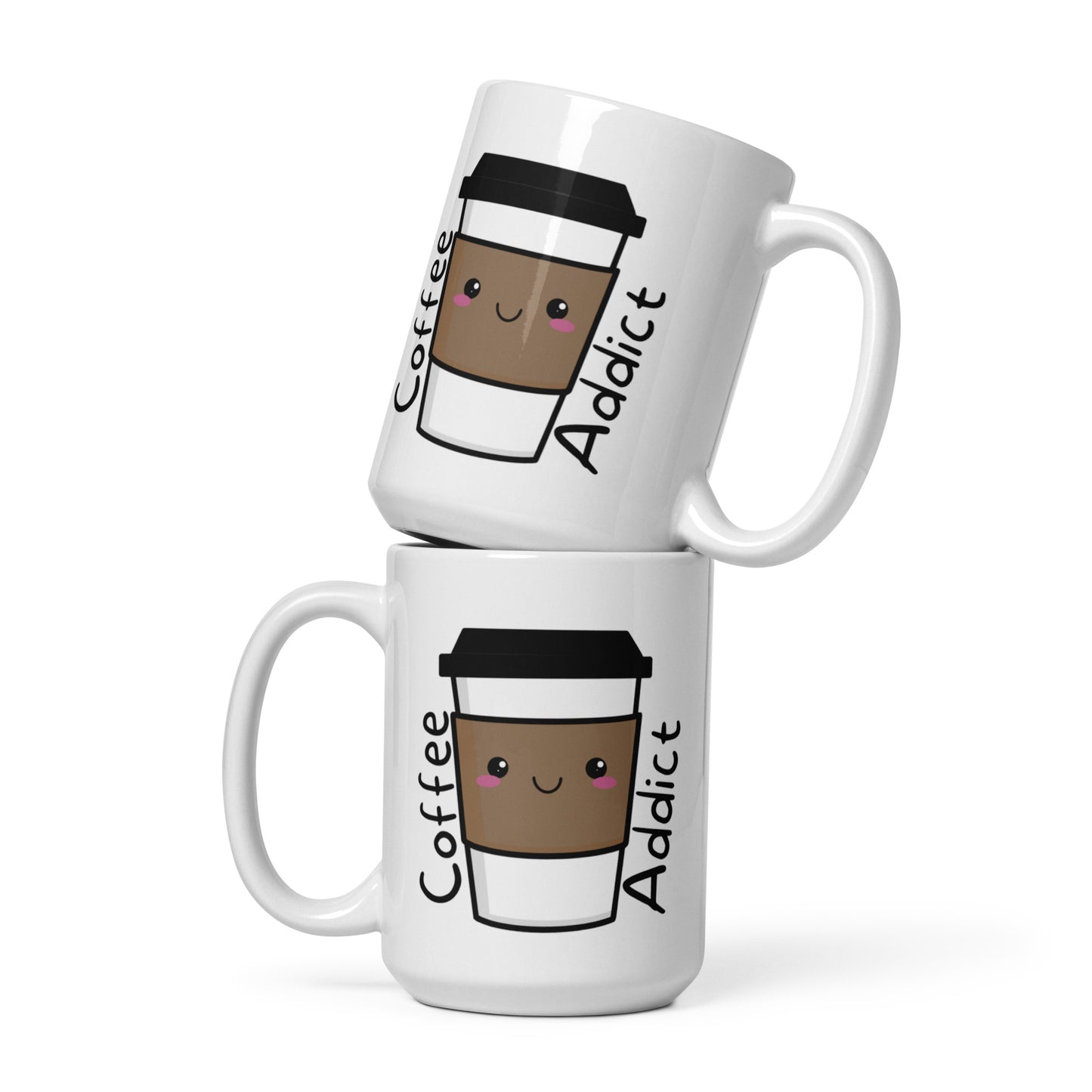 Coffee Addict White glossy mug