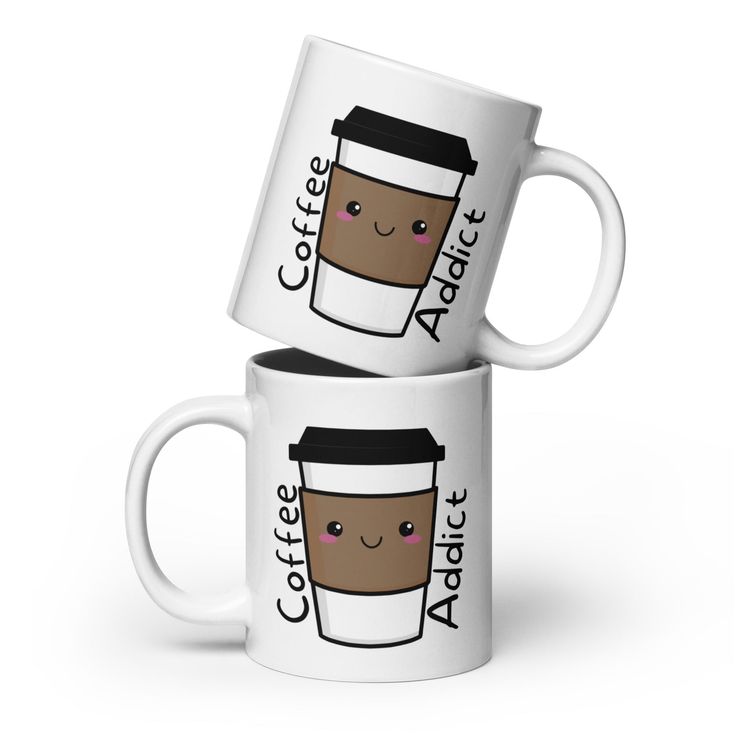 Coffee Addict White glossy mug