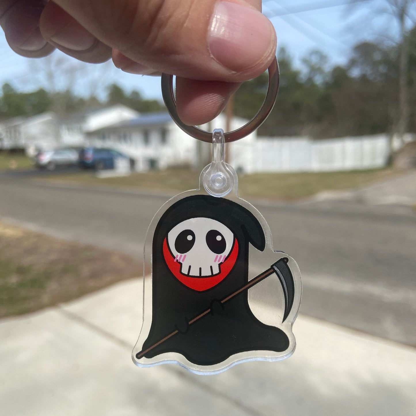 Kawaii Grim Reaper Acrylic Keychain