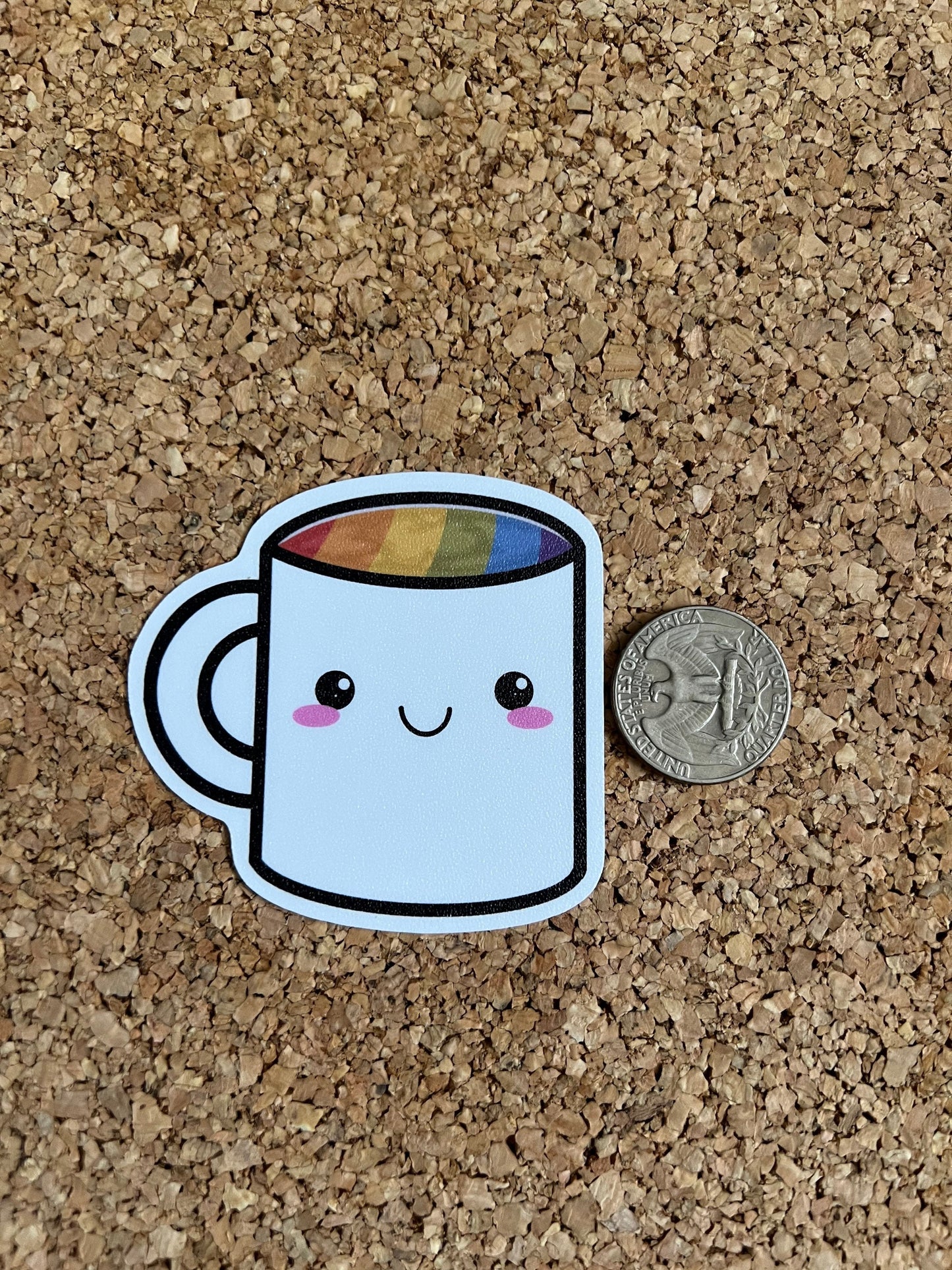 Kawaii Gay Pride Coffee Mug Sticker