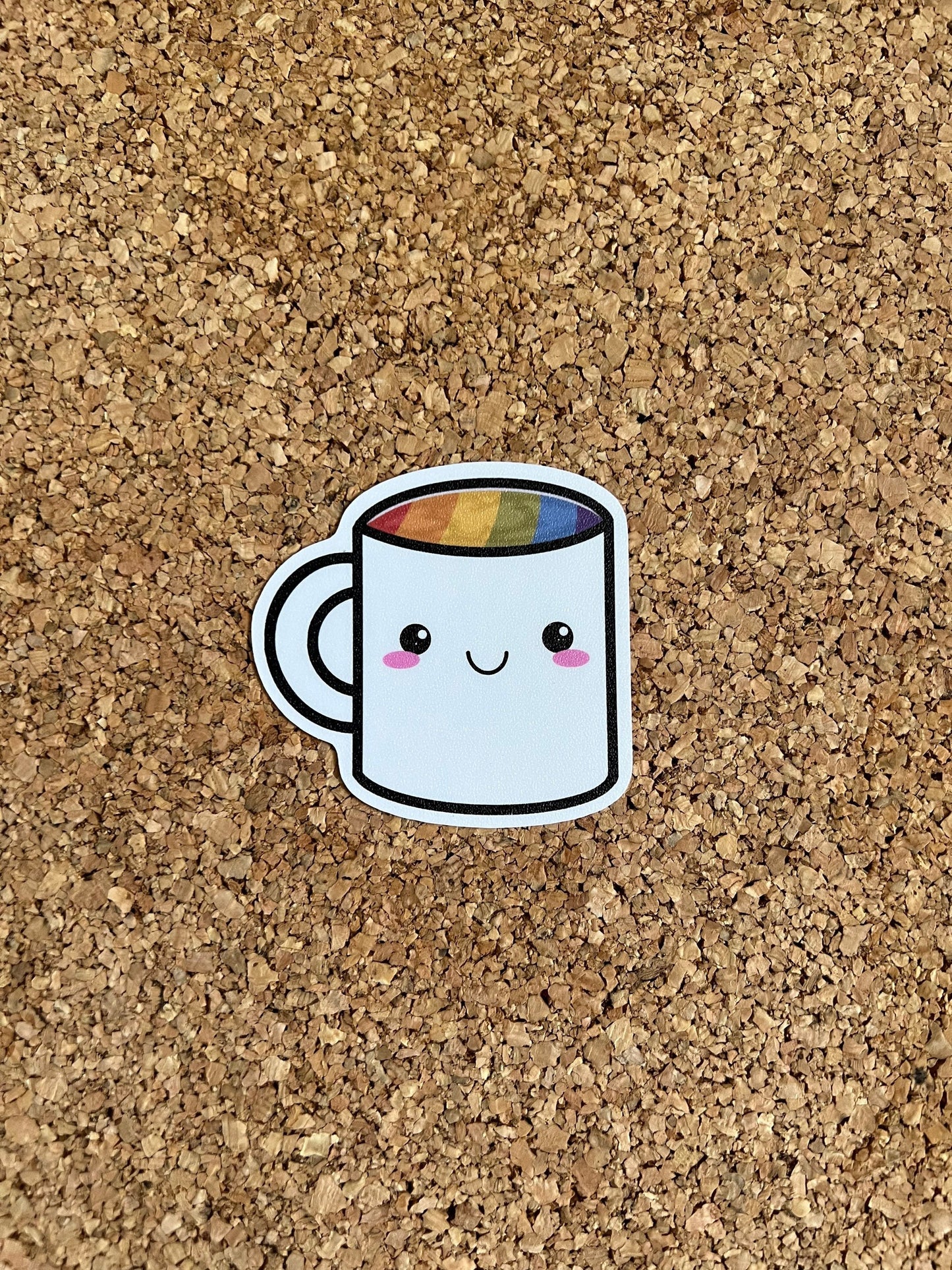 Kawaii Gay Pride Coffee Mug Sticker