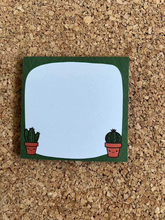 Cactus sticky note stationery for plant or succulent lovers