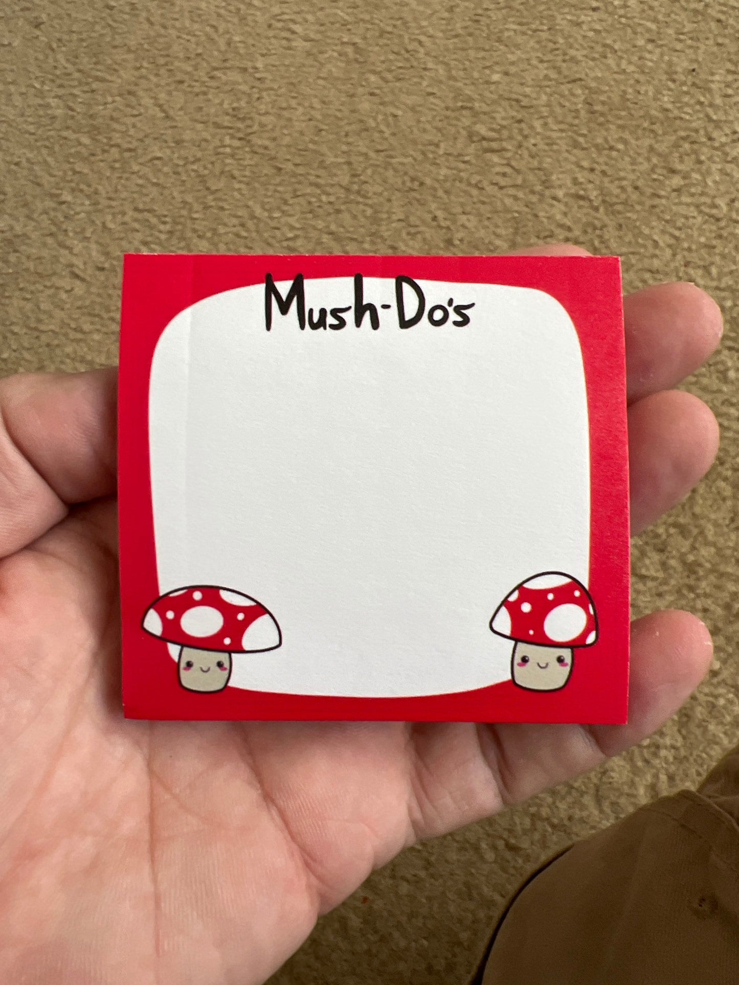 Red mushroom stationery Mush Do’s sticky note pad