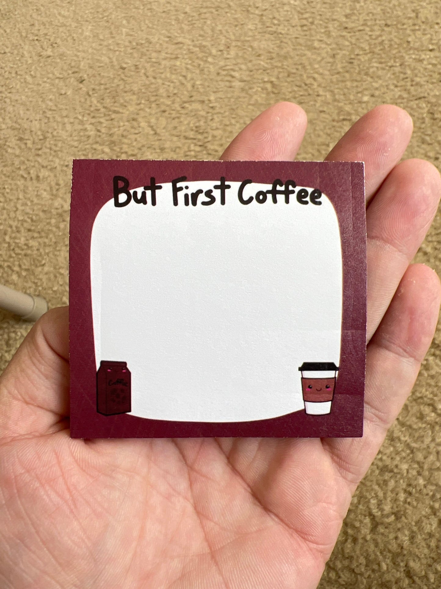 But First Coffee Sticky Note Stationery, Coffee Sticky Post It Note Pad