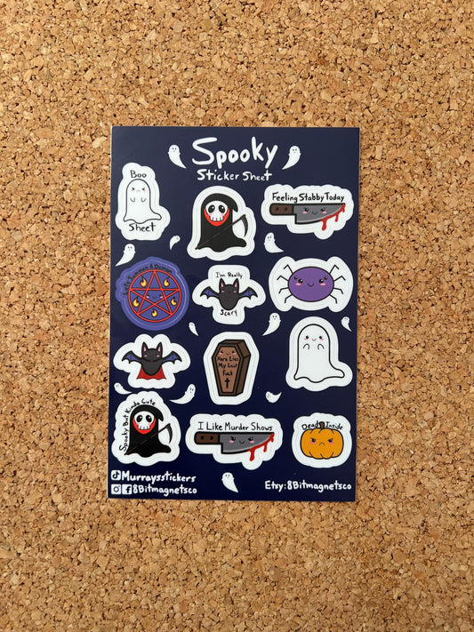 Kawaii Spooky Halloween Sticker Sheet